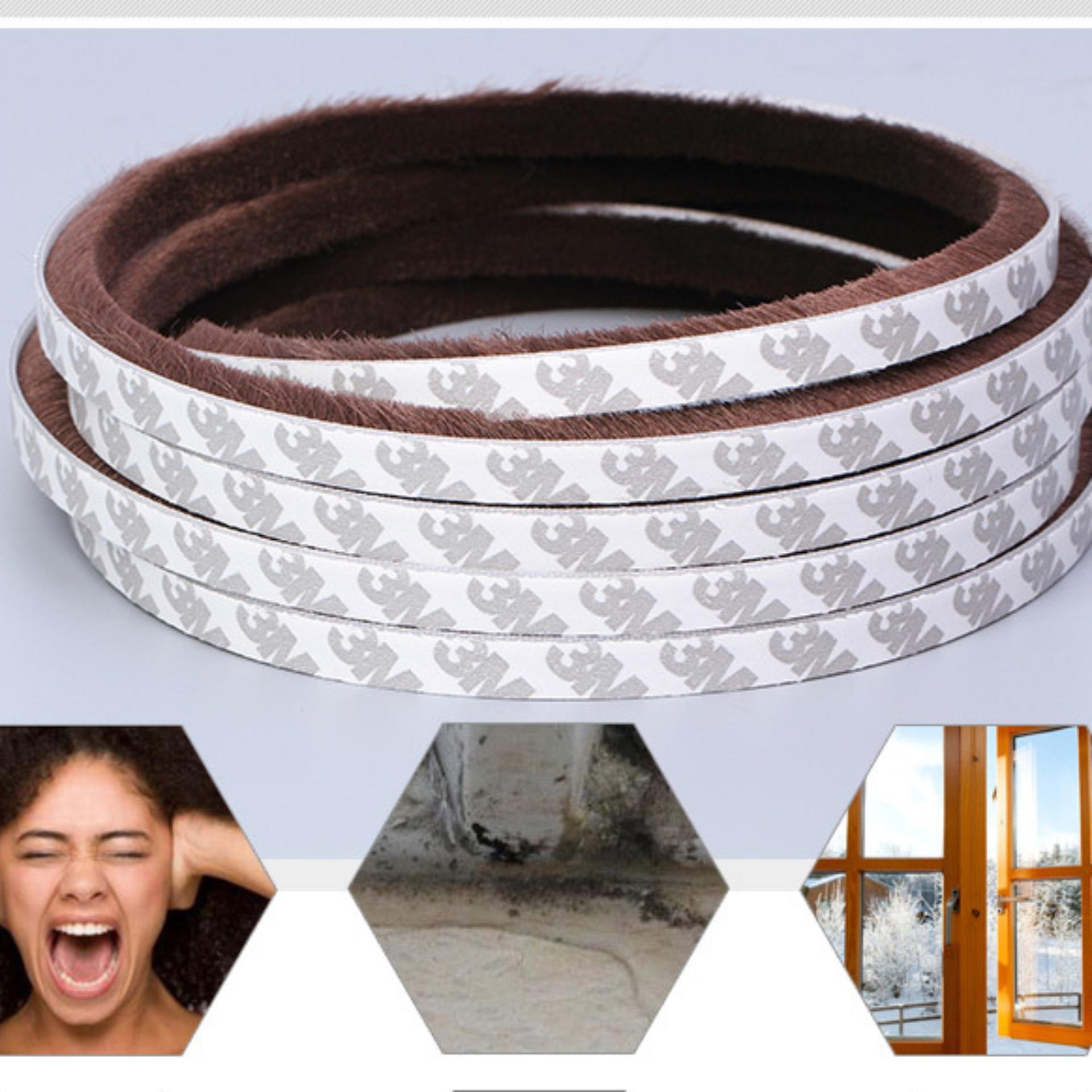 Ron Chổi Lông Dán Chân Cửa Ngăn Bụi, Nước, Côn Trùng - Dài 2m - 9x9mm -Gioăng Dán cửa-OLIA