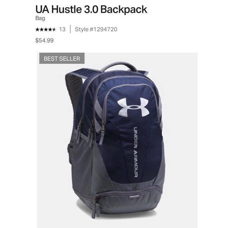 Balo Under Armour Hustle 3.0 chống nước USA Originals_xanh than