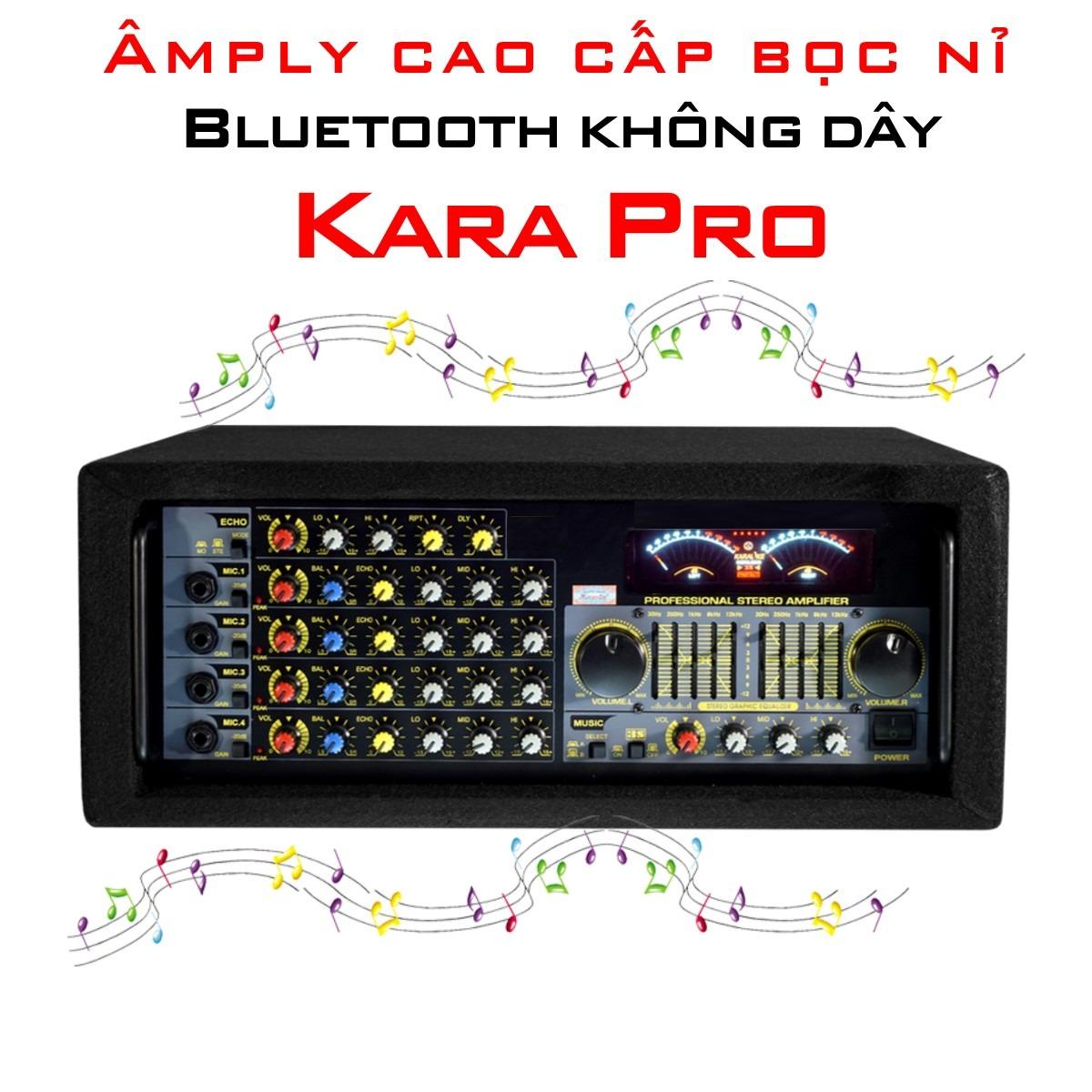 Amply cao cấp bọc nỉ bluetooth không dây kara pro công suất 600w
