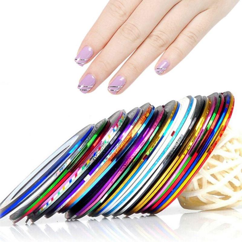 Bịch 30 băng dính đa màu tạo kiểu trang trí móng