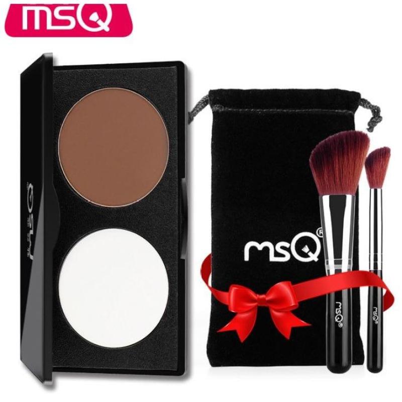 Phấn Tạo Khối Và Highlight MSQ - màu nâu màu trắng - tặng 2 cọ