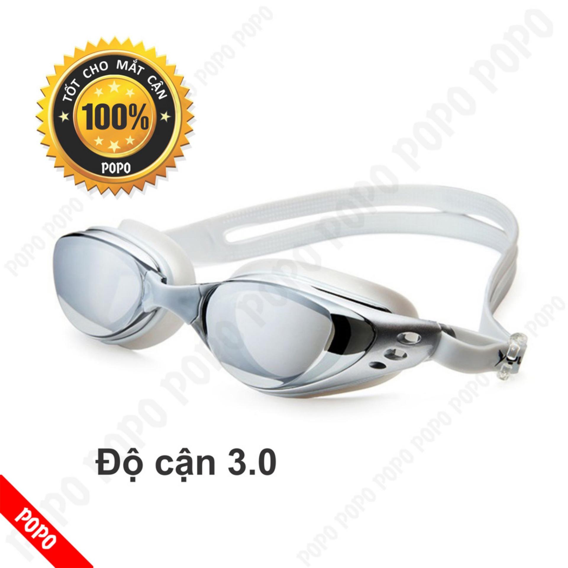 Kính bơi cận 3,0 độ thế hệ mới 610 kiểu dáng thời trang nhỏ gọn chống UV, chống sương mờ POPO Collection