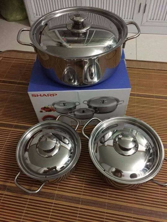 BỘ NỒI INOX SHARP CHO BẾP TỪ 3