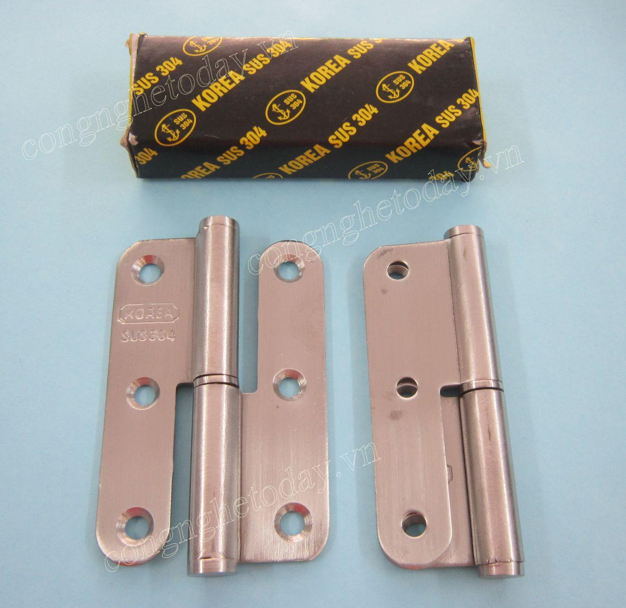 Bộ 2 lá bản lề cối inox 304 số 1