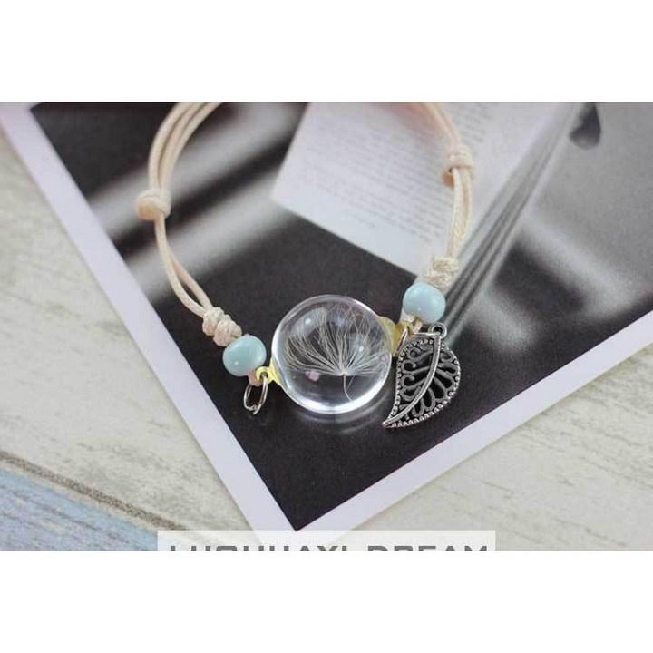 Vòng tay hoa thủy tinh hoa đào tam sinh tam thế phong cách cổ trang Trung quốc cổ đại tinh xảo sáng tạo