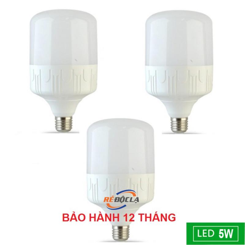 Bộ 3 bóng đèn Led trụ 5W Trắng ( Loại 1 )