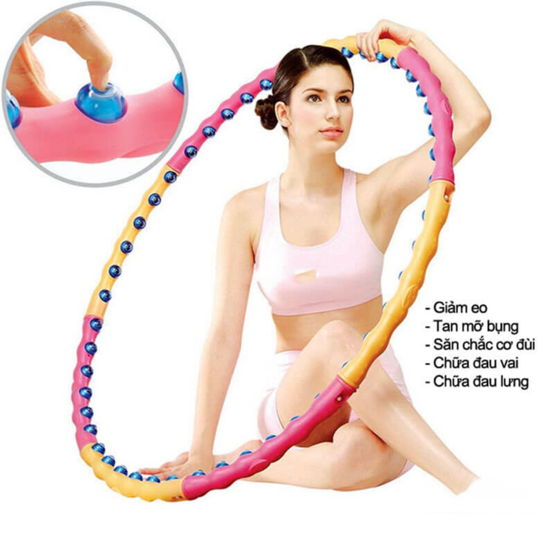 Vong lac eo gia re , Cách lắc vòng hiệu quả- Vòng lắc giảm eo Massage Hoop cao cấp, eo đẹp dáng thon