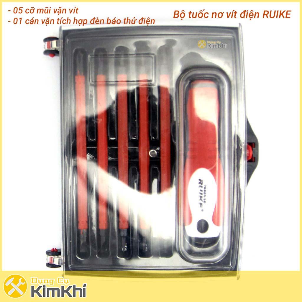 Bộ 5 tuốc nơ vít điện ruike 1000v có đèn báo rk-006