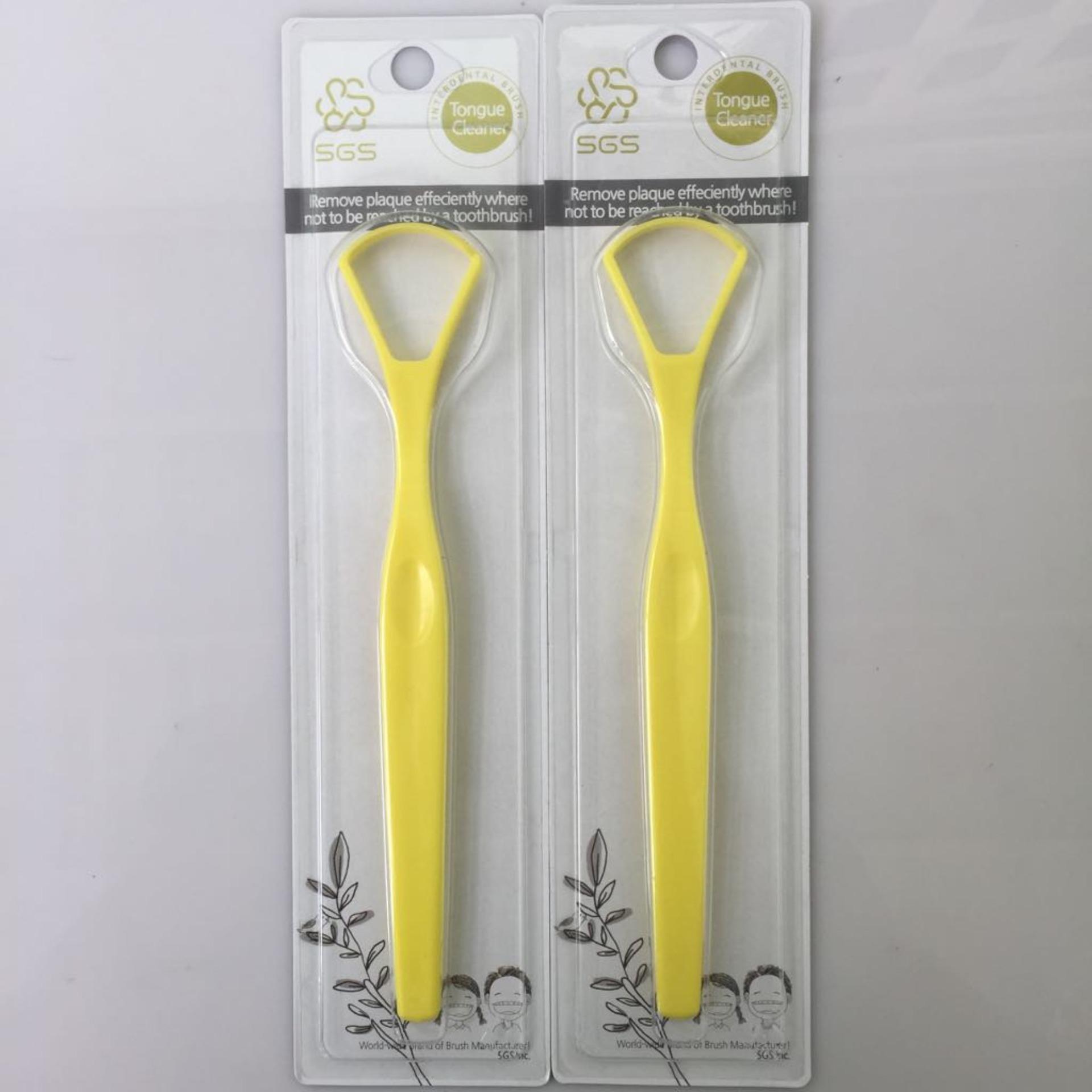 Bộ đôi 2 dụng cụ vệ sinh lưỡi SGS bằng nhựa PP an toàn nhập khẩu từ Hàn Quốc