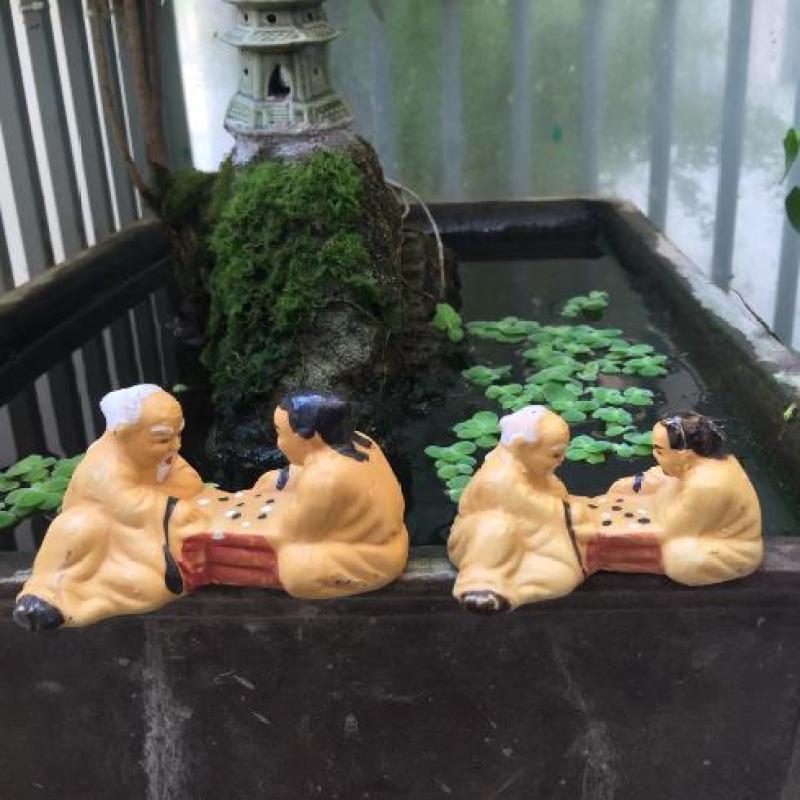 Ông Lão Đánh Cờ (Lớn) Trang Trí Hồ Cá, Bể Cá-Hòn Non Bộ