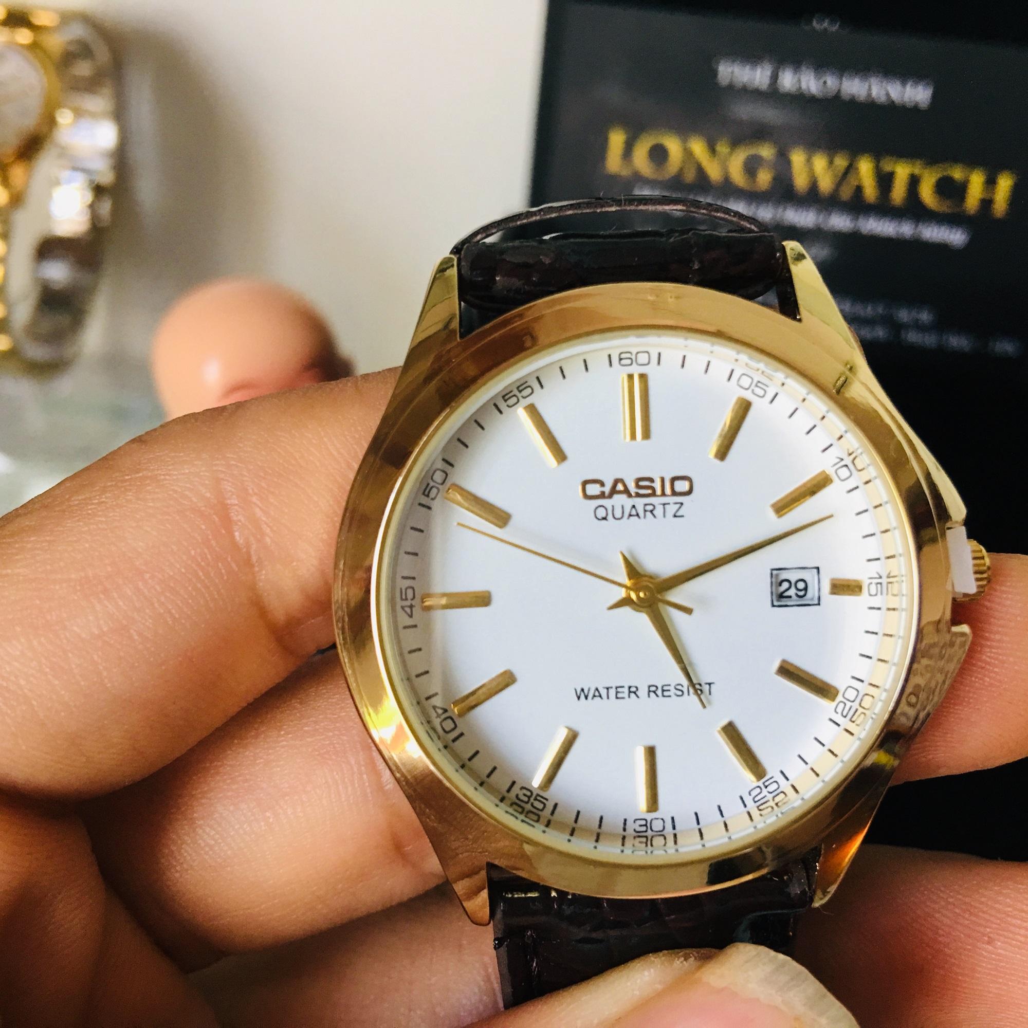 ĐỒNG HỒ NAM CASIO MÃ 116 , MẶT KÍNH CHỐNG TRẦY, CHỐNG XƯỚC, CHỐNG NƯỚC 3ATM, TẶNG DÂY DA, TẶNG VÒNG ĐÁ TỲ HƯU PHONG THỦY, DÂY DA BÒ, TẶNG 02 PIN DỰ TRỮ AG4