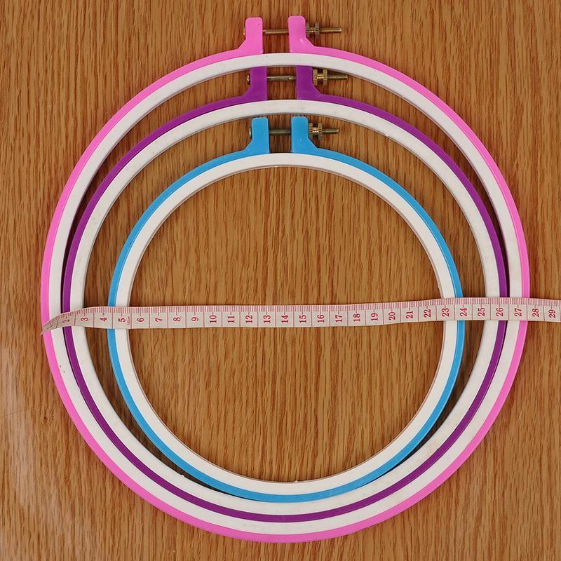 HOSSEN 6Pcs Different Sizes Plastic Embroidery Hoops Adjustable Cross Stitch Hoop Embroidery Circle for DIY Art