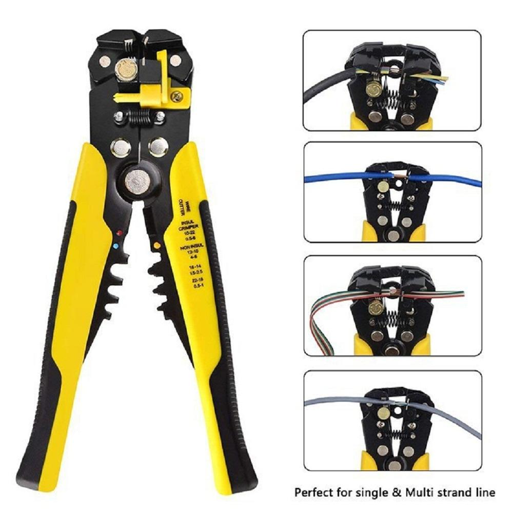 Kìm tuốt dây điện, dây cáp, bấm cos đa năng 0.2 - 6mm, Kiềm bấm dây điện, Kiềm tuốt dây điện đa năng, Kiềm bấm côt mạng