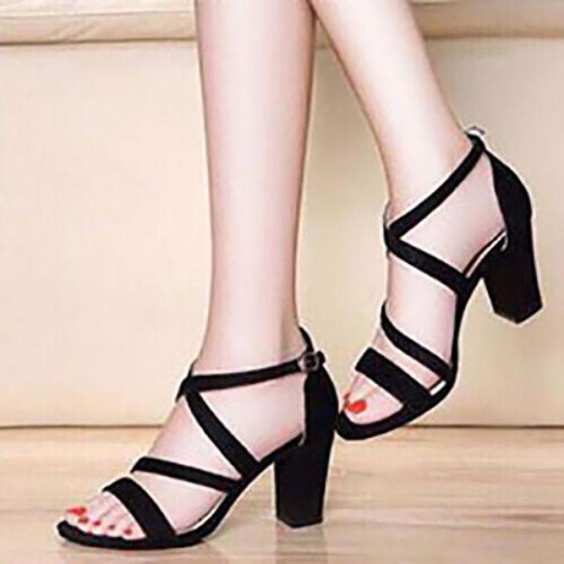 Giày cao gót 7cm 2 dây chéo giá rẻ