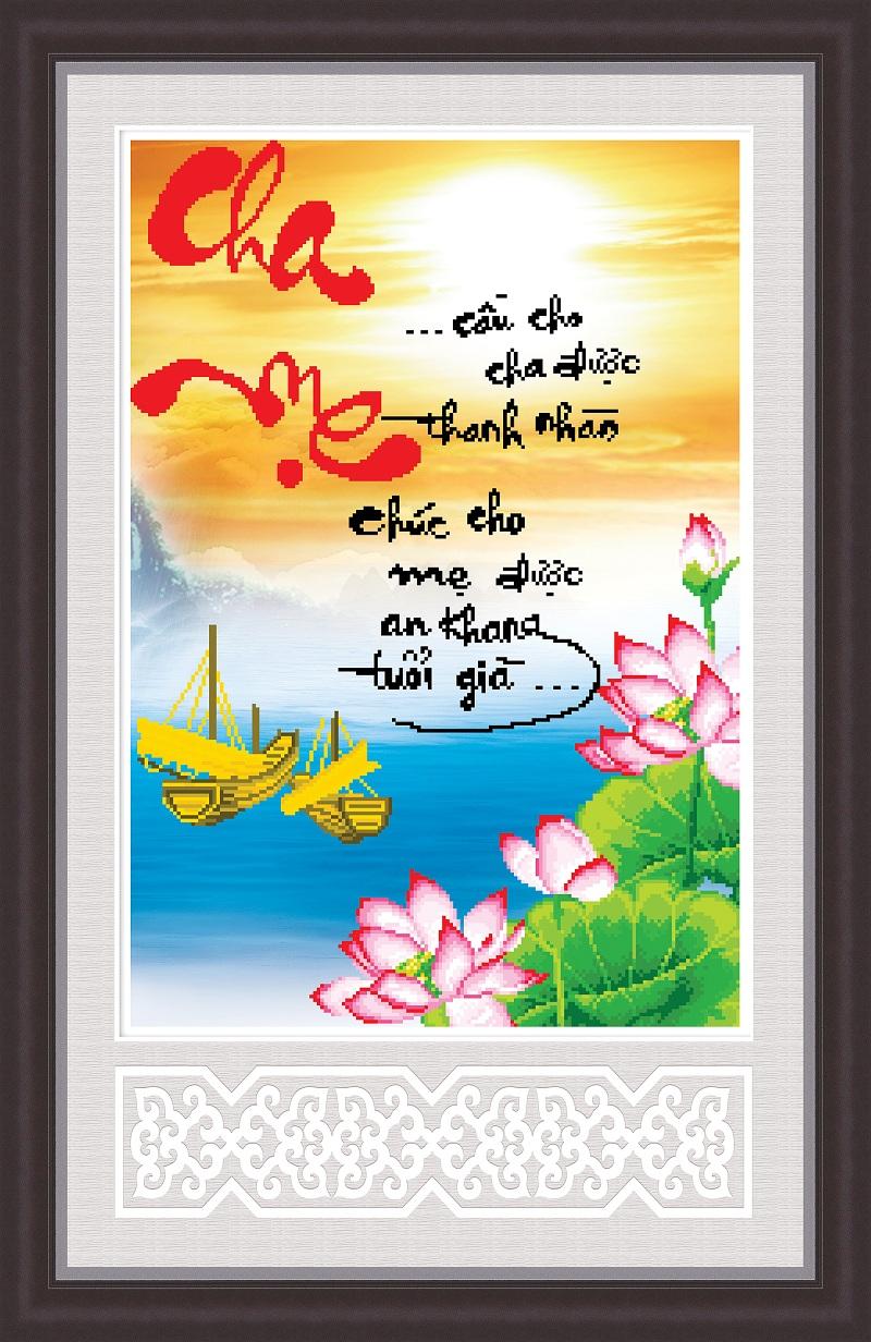 Tranh gắn đá cha mẹ 1