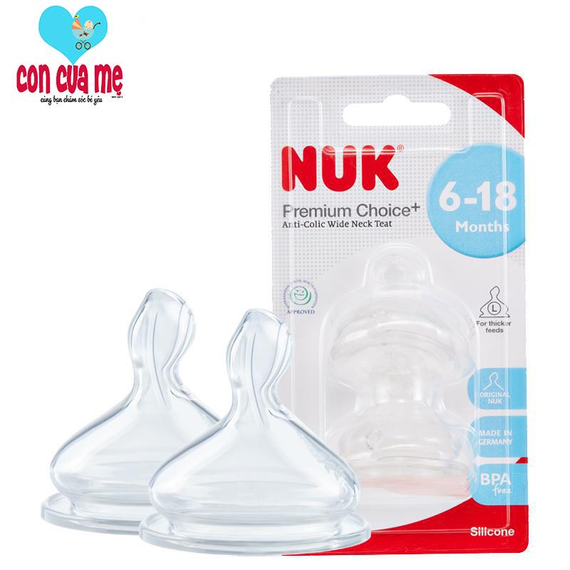 Bộ 2 núm ti nuk silicone s2 - size m cho bé 6m+ nu66059