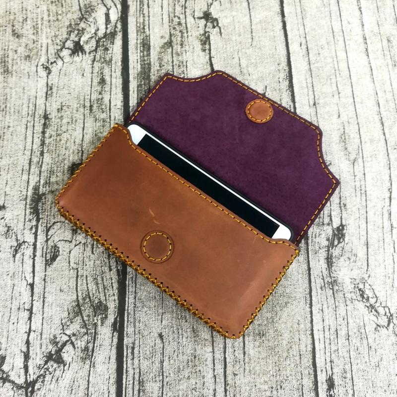 [HCM]Túi đeo hông túi đeo thật lưng túi đeo ngang bụng đựng điện thoại da bò handmade -ZC9723