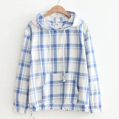 Áo khoác hoodie nữ tay dài sọc caro ltta1469 beautysales