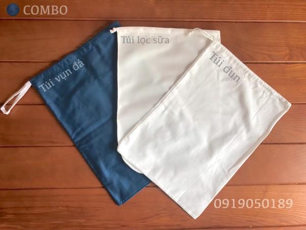 Combo 3 túi : Túi đá+ túi lọc sữa+ túi lọc đun
