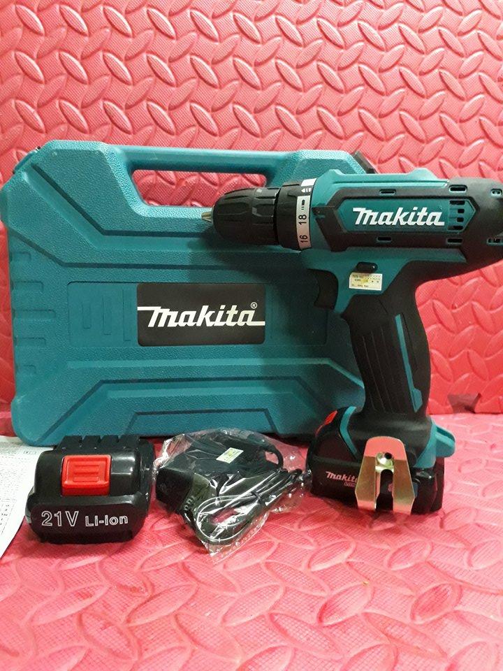 Máy khoan-máy bắt vít pin Makita 21V, bắn vít, khoan sắt, gỗ, bê tông-Thái lan,