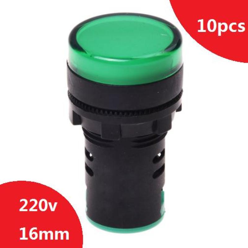 Bảng giá 10pcs/lot 220V 16mm Panel Mount LED Power Indicator Pilot Signal Light Lamp