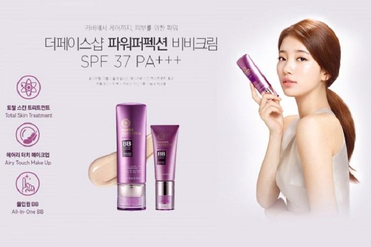 Kem nền che khuyết Power Perfection BB Cream của The Face Shop Face 20gr