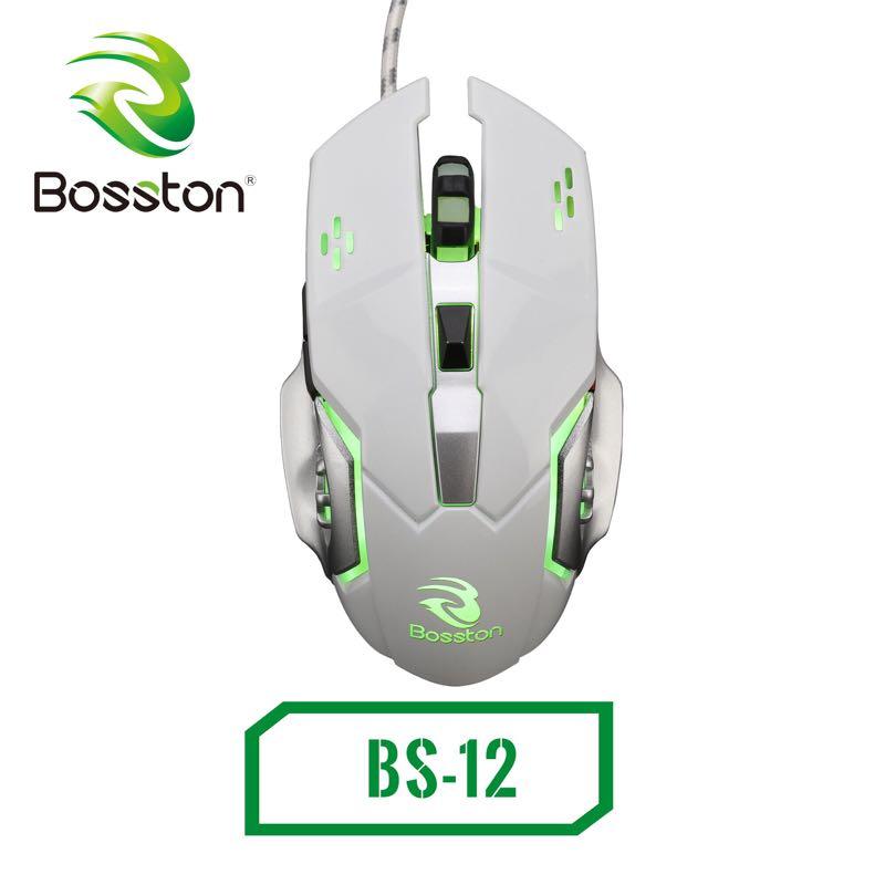 Chuột chơi game siêu khủng bosston bs-12 led đa màu dpi 3600