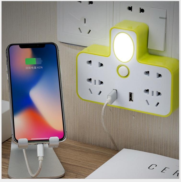 Ổ cắm điện đa năng có cổng usb sạc pin và đèn ngủ