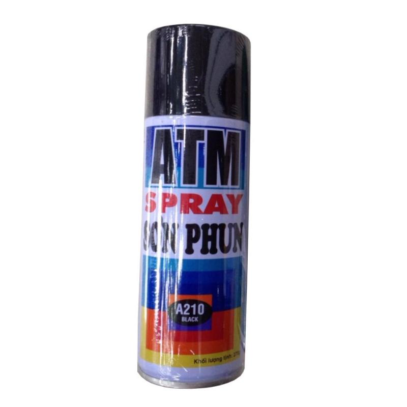 Bình sơn phun xịt ATM A210 400ml (Đen bóng).