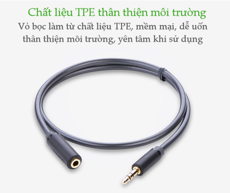 Cáp âm thanh kéo dài hai đầu chuẩn 3.5mm 1 đầu đực 1 đầu cái dài 0.5-1M UGREEN AV124 . Cáp âm thanh kéo dài hai đầu chuẩn 3.5mm 1 đầu đực 1 đầu cái dài 0.5-1M UGREEN AV124 .