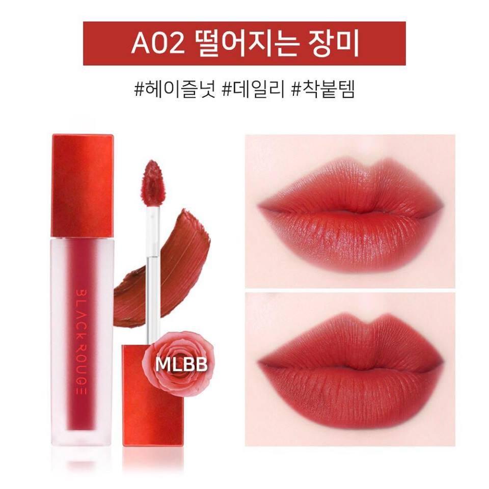 Son kem black rouge air fit màu a02 màu đỏ đất