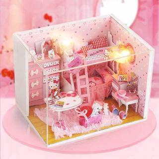 [HCM]Mô hình nhà gỗ nhà búp bê PINK GIRL IIE CREATE DiyMiniture thumbnail