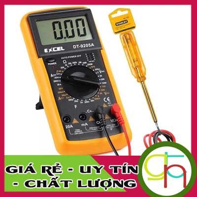 Bộ 1 đồng hồ đo vạn năng excel dt9205a và 1 bút thử điện gamo shop