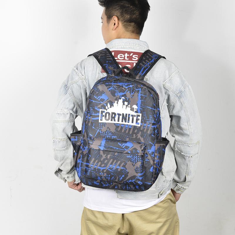[HCM]Balo đi học dạ quang hot trend Fortnite - Họa tiết độc đáo (Xanh đen)