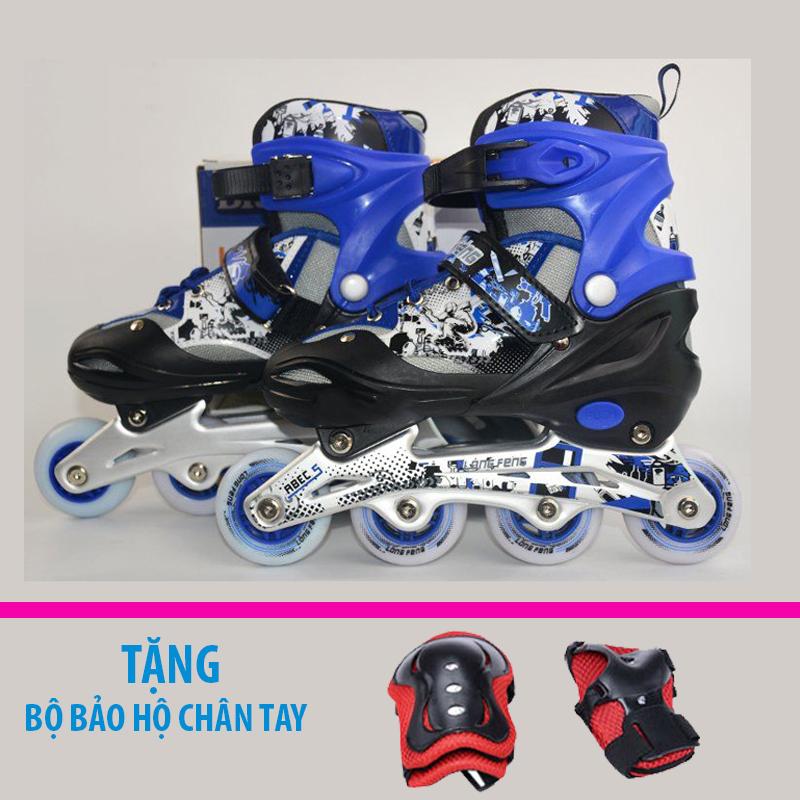 Giày trượt patin trẻ em Longfeng 906 size S (Dưới 6 tuổi) + Tặng bộ bảo hộ chân tay