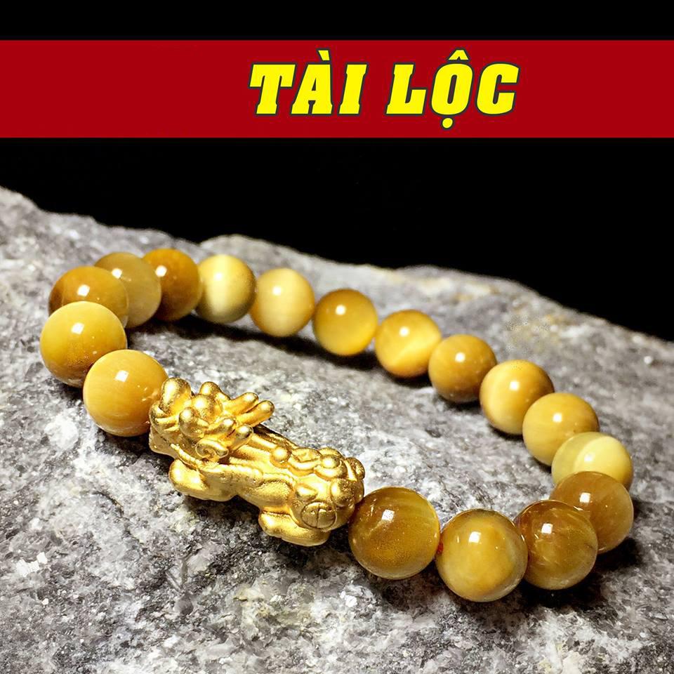 Vòng tay mắt hổ vàng mix tỳ hưu