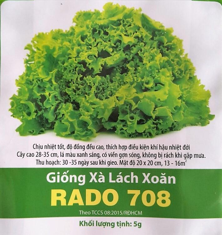 [HCM]Hạt Giống Xà Lách Xoăn RADO 708 chịu nhiệt - Gói 5 Gram.