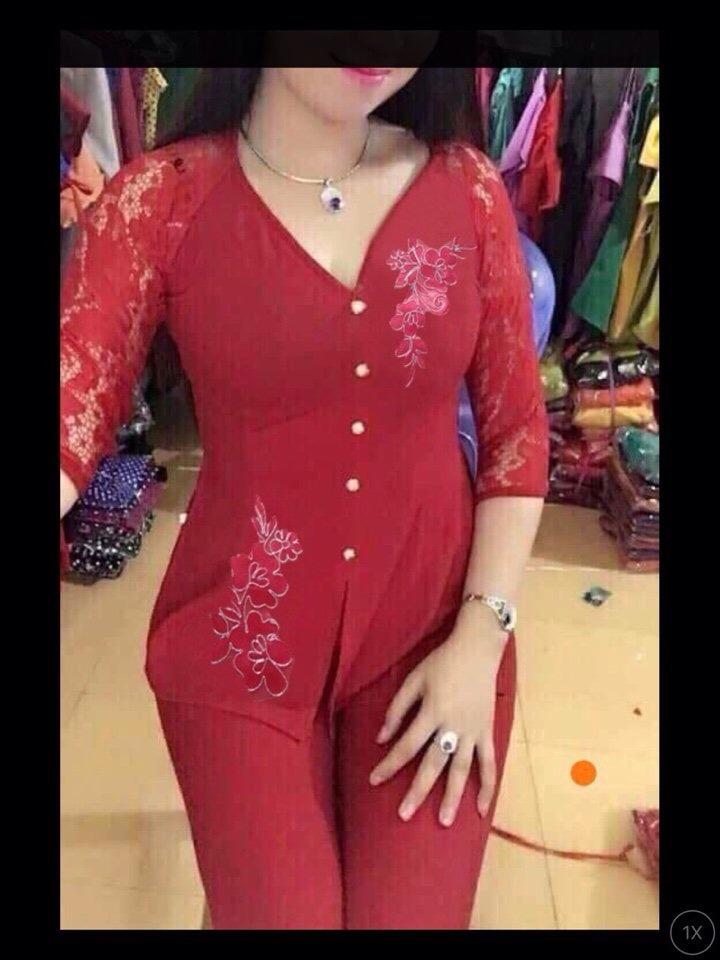 Sét bộ bà ba thêu hoa sms5252
