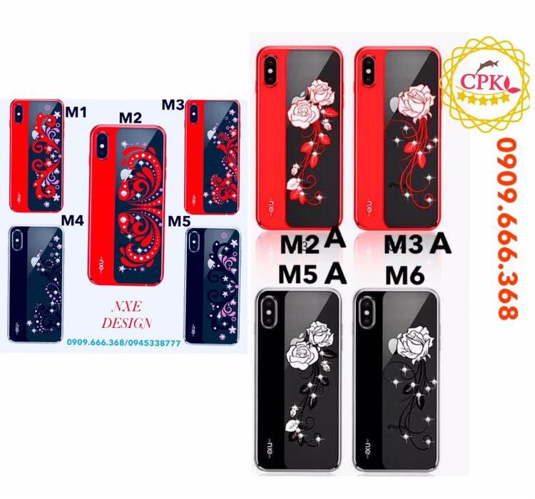 Ốp lưng iPhone X hoa văn đính đá mẫu mới 2018