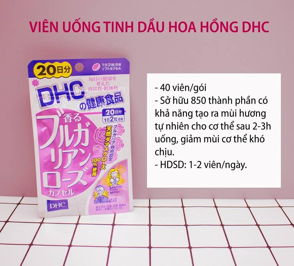 [CHÍNH HÃNG] Viên Uống Hoa Hồng Thơm Cơ Thể DHC Nhật Bản - Bulgaria Rose Oil - 40 viên (20 ngày) - TITIAN