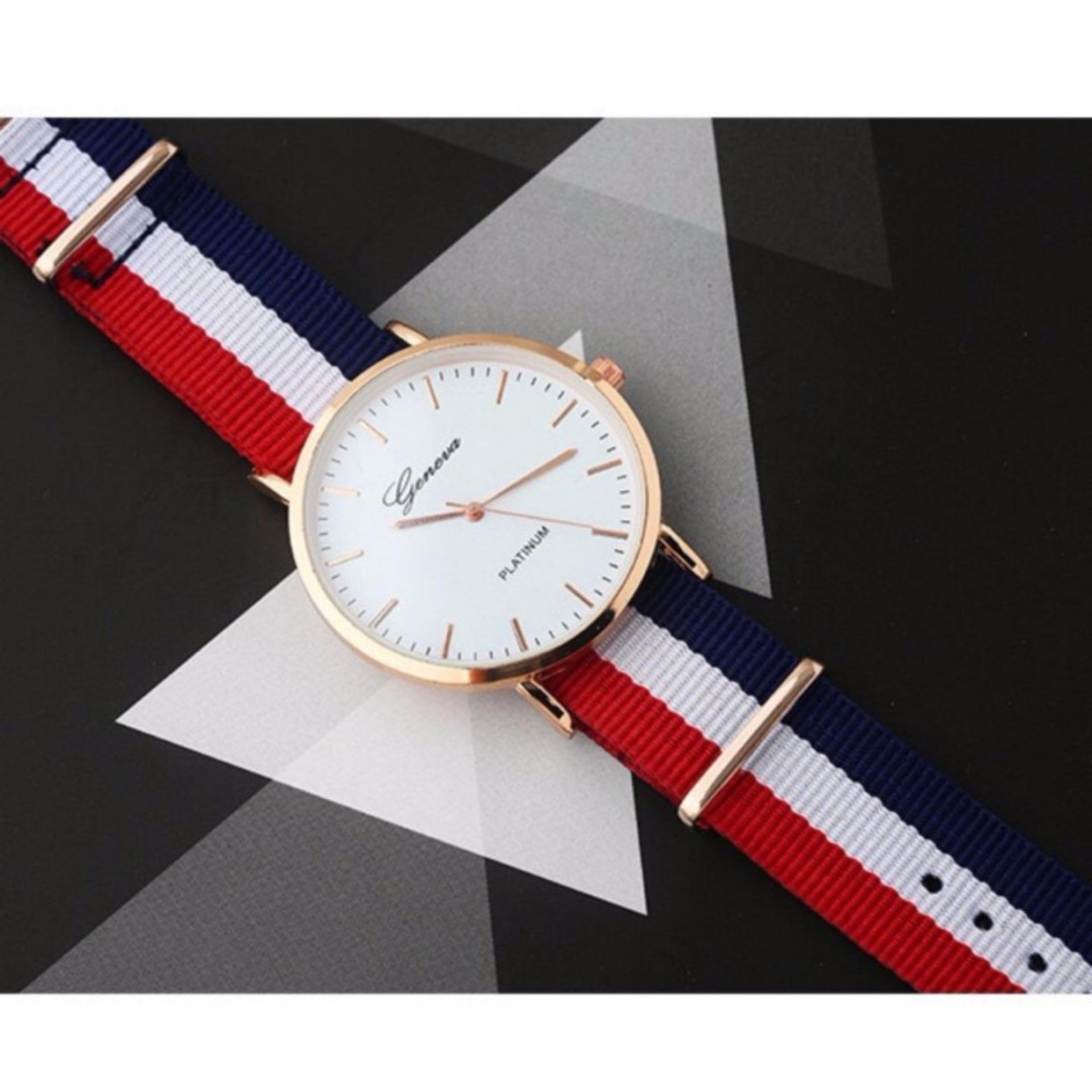 Đồng hồ dây vải 2 kim 3 sọc