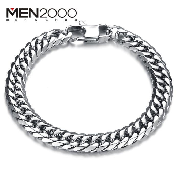 Vòng Tay - Lắc Tay Titan Nam Cao Cấp Kiểu Xích Dày Khít Hơi Bo Vuông Góc Cạnh Phong cách bạc Thái Lan Thời trang Hàn Quốc Nhật Bản HFP719 (co 8-9.5-12MM)
