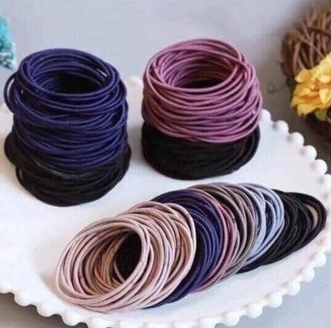 Set 100 sợi dây buộc tóc nhiều màu giá rẻ