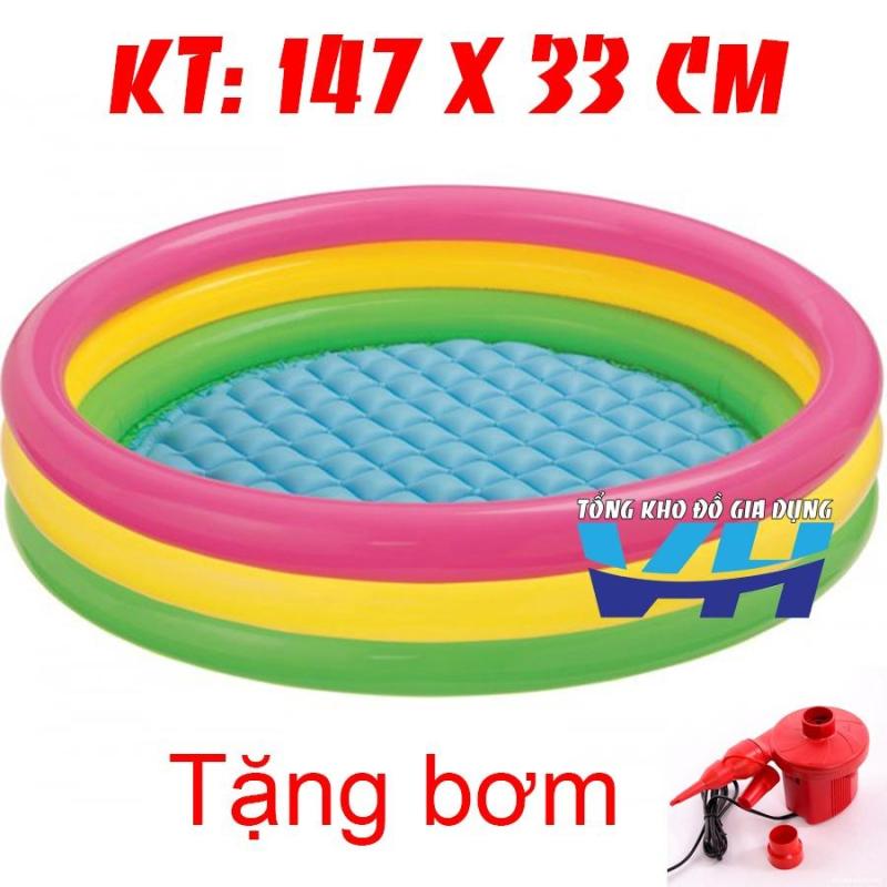 Intex 57422 kt 147x33 cm + Bơm điện | Bể bơi mini cho trẻ em