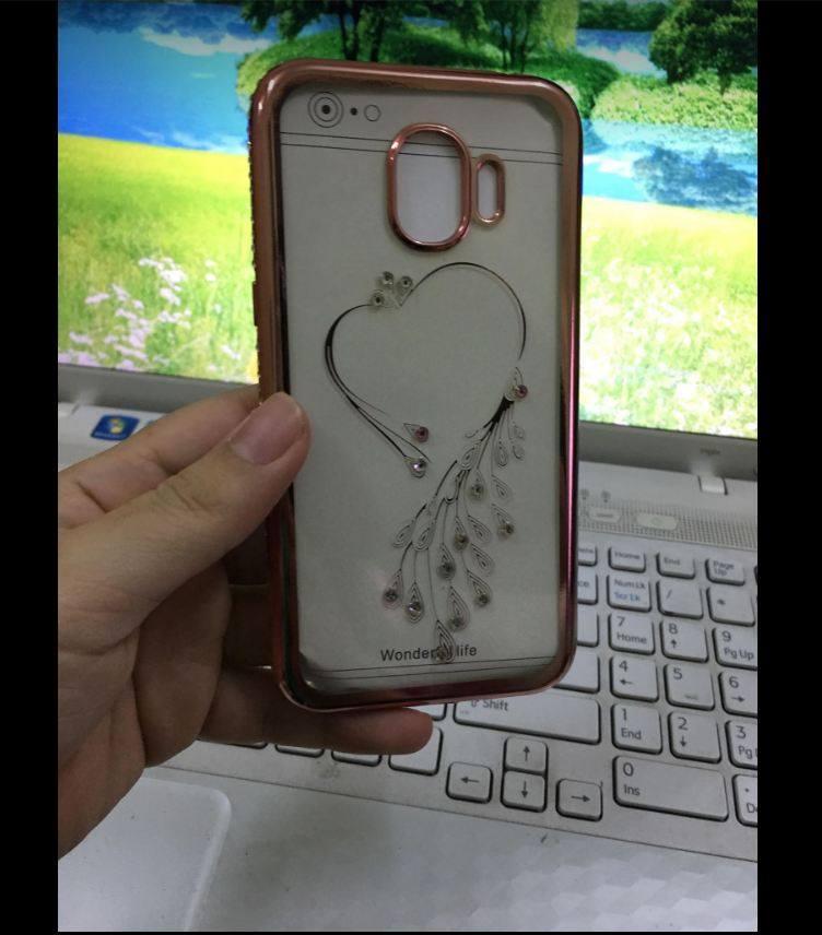 Ốp lưng thời trang viền màu đính đá cho Samsung J2 Pro