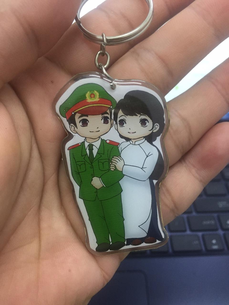 [HCM]Móc Khóa Chibi Công an Và Người Yêu
