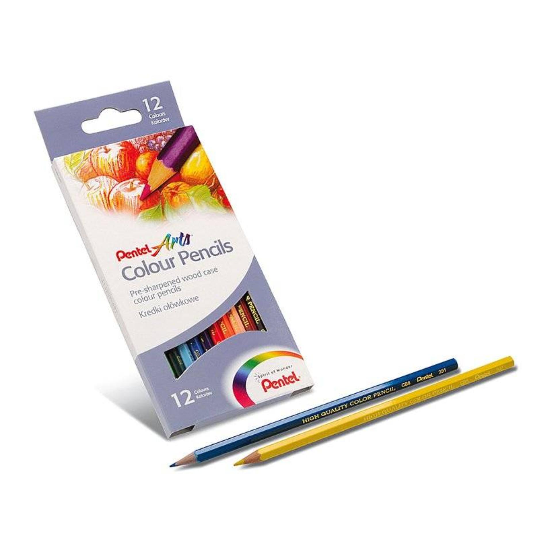 Chì màu khô pentel 12 màu