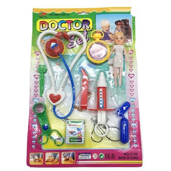 Vỉ đồ chơi dụng cụ y tế làm bác sĩ & búp bê nhí