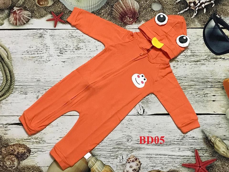 Body cotton dài tay có mũ cho bé 6-11kg