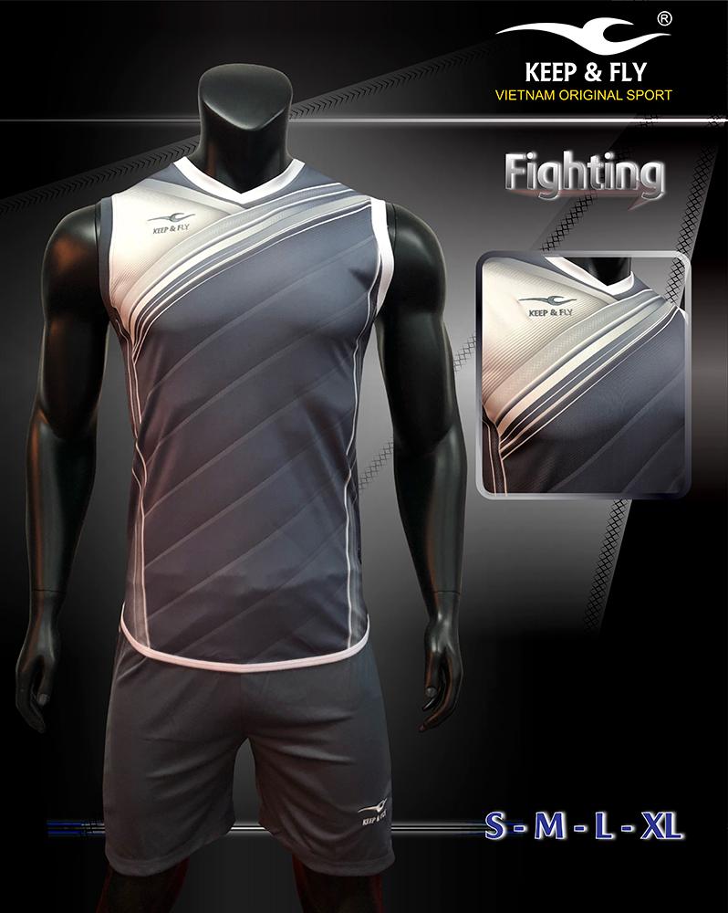 Bộ quần áo bóng đá cao cấp KEEP & FLY Fighting Xám